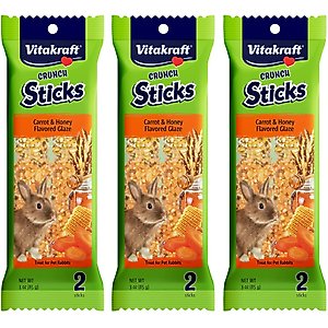 Vitakraft Crunch Sticks Carrot & Honey Rabbit Treat, 9-oz bag, 3 count