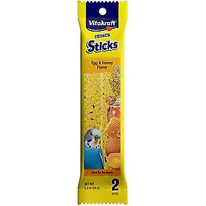 Vitakraft Crunch Sticks Egg & Honey Flavor Parakeet Bird Treats, 2 count