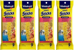 Vitakraft Crunch Sticks Honey, Egg & Apple Variety Pack Parakeet Bird Treat Toy, 10-oz bag, 4 count