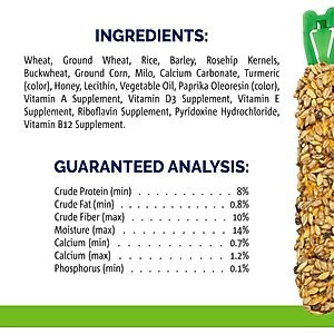 Vitakraft Crunch Sticks Honey with Added Calcium Chinchilla Treat, 2 count