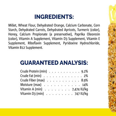 Show full view: Vitakraft Crunch Sticks Orange & Apricot Flavor Parakeet Bird Treats, 2 count slide 4 of 10
