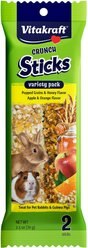 Vitakraft Crunch Sticks Popped Grains & Honey & Apple & Orange Flavor Rabbit & Guinea Pig Treat Variety Pack, 2-pack, 6 count