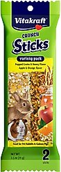 Vitakraft Crunch Sticks Popped Grains & Honey & Apple & Orange Flavor Rabbit & Guinea Pig Treat Variety Pack, 2 pack