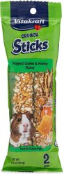 Vitakraft Crunch Sticks Popped Grains & Honey Flavor Guinea Pig Treat, 6 count
