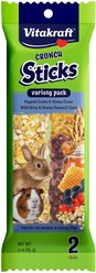 Vitakraft Crunch Sticks Popped Grains & Honey & Wild Berry & Honey Flavor Rabbit & Guinea Pig Treat Variety Pack, 2-pack slide 1 of 3