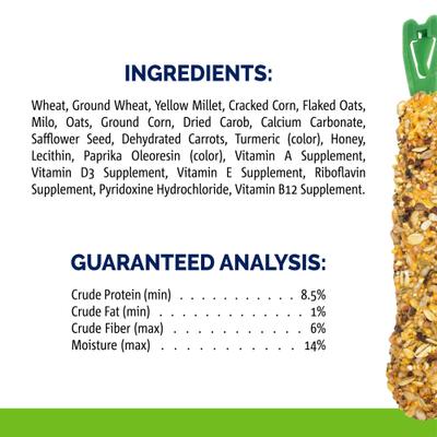 Show full view: Vitakraft Crunch Sticks Whole Grains & Honey Flavor Rabbit Treat, 2-pack slide 4 of 6