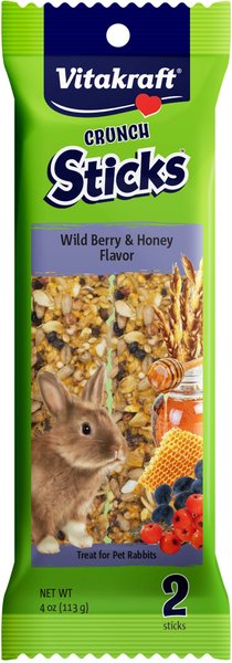 Vitakraft Crunch Sticks Wild Berry & Honey Rabbit Treat, 2-pack