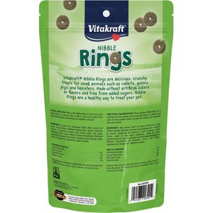 Vitakraft Crunchy Alfalfa Nibble Rings Rabbit, Guinea Pig, Hamster & Small Animal Treat, 10.6-0z bag