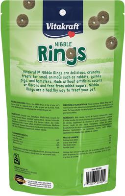 Show full view: Vitakraft Crunchy Alfalfa Nibble Rings Rabbit, Guinea Pig, Hamster & Small Animal Treat, 10.6-0z bag slide 2 of 7