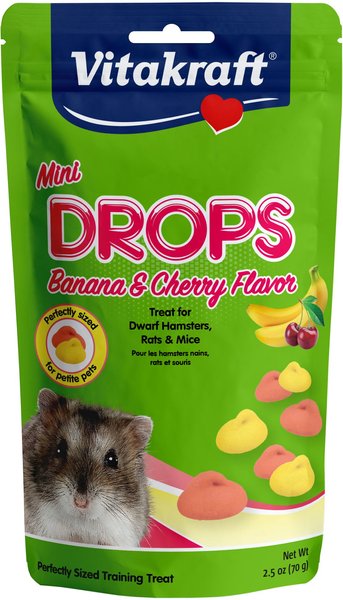Show full view: Vitakraft Drops Mini Banana & Cherry Flavor Small Animal Treats, 2.5-oz bag  slide 1 of 5
