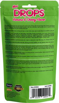 Show full view: Vitakraft Drops Mini Banana & Cherry Flavor Small Animal Treats, 2.5-oz bag  slide 2 of 5
