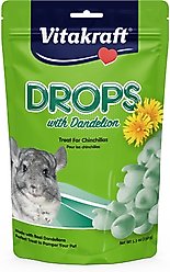 Vitakraft Drops with Dandelion Chinchilla Treats, 5.3-oz bag, bundle of 4
