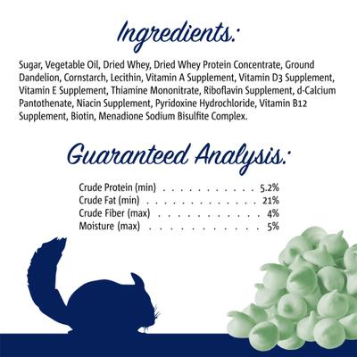 Show full view: Vitakraft Drops with Dandelion Chinchilla Treats, 5.3-oz bag slide 5 of 6