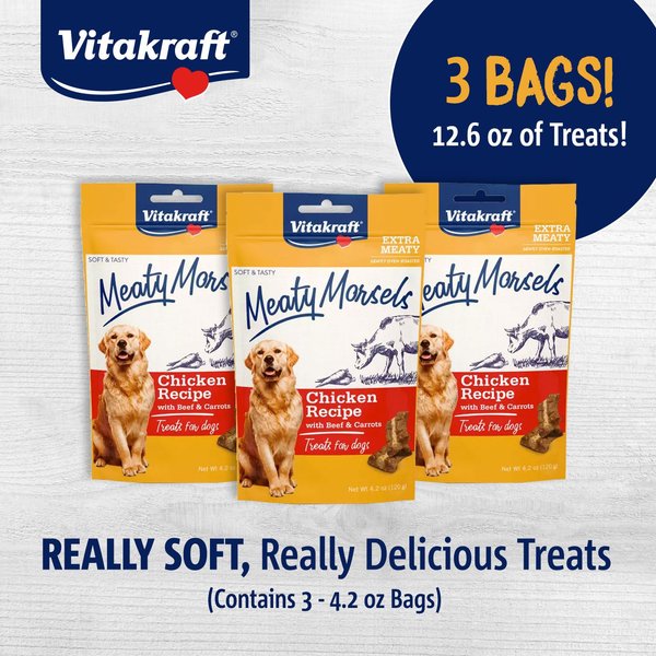 Vitakraft Treaties Chicken Recipe Soft & Chewy Dog Treats, 15 count