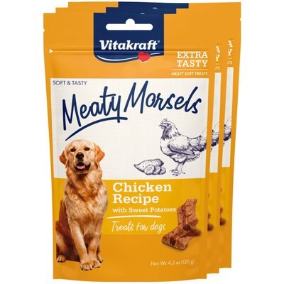 Vitakraft Vitakraft Meaty Morsels Chicken Recipe with Potato Soft & Chewy Dog Treats, 4.2-oz bag, 3 count