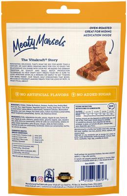 Show full view: Vitakraft Meaty Morsels Chicken Recipe with Potato Soft & Chewy Dog Treats, 4.2-oz bag, 3 count slide 4 of 11