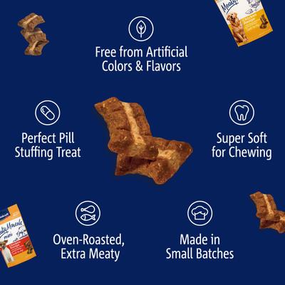 Show full view: Vitakraft Meaty Morsels Chicken Recipe with Potato Soft & Chewy Dog Treats, 4.2-oz bag, 3 count slide 7 of 11