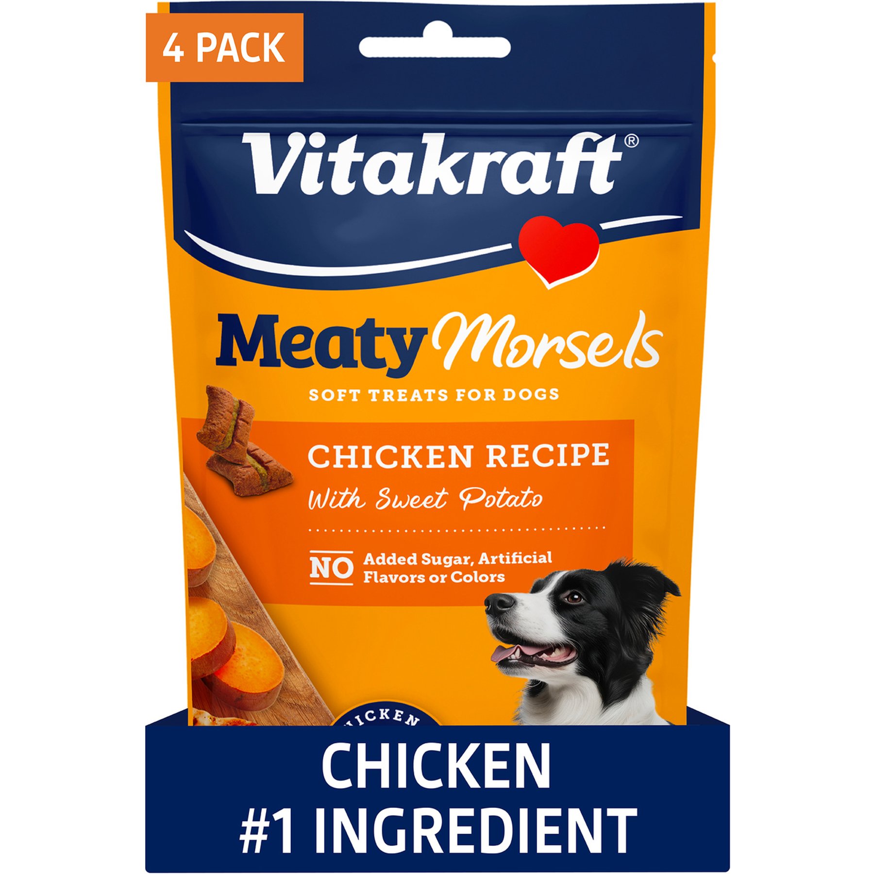 Vitakraft Meaty Morsels Value-Pack Chicken with Sweet Potato Flavored Soft & Chewy Dog Treat, 4.2-oz pouch, 4 count