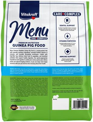 Show full view: Vitakraft Menu Alfalfa Pellets Blend Vitamin & Mineral Fortified Premium Guinea Pig Food, 5-lb bag slide 2 of 8