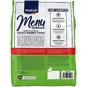 Vitakraft Menu Alfalfa Pellets Blend Vitamin & Mineral Fortified Premium Rabbit Food, 5-lb bag