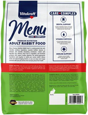 Show full view: Vitakraft Menu Alfalfa Pellets Blend Vitamin & Mineral Fortified Premium Rabbit Food, 5-lb bag slide 2 of 9