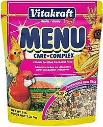 Vitakraft Menu Care Complex Cockatiel Food, 5-lb bag