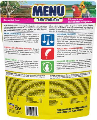 Show full view: Vitakraft Menu Care Complex Cockatiel Food, 5-lb bag slide 2 of 8