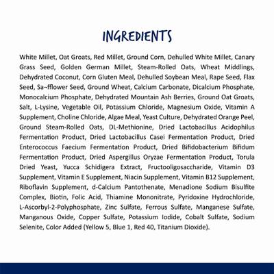 Show full view: Vitakraft Menu Premium Vitamin-Fortified Parakeet Food, 2.5-lb bag slide 7 of 8