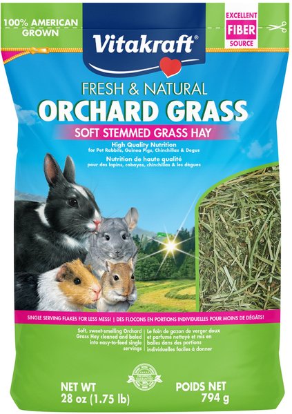 Vitakraft Orchard Grass Hay Rabbit, Guinea Pig, Chinchilla & Small Animal Food, 28-oz bag