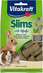 Vitakraft Slims Alfalfa Hay Crispy Nibble Stick Small Animal Treats, 1.76-oz bag