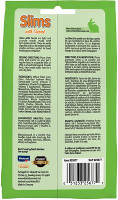Show full view: Vitakraft Slims Carrot Crispy Nibble Stick Small Animal Treats, 1.76-oz bag slide 2 of 8