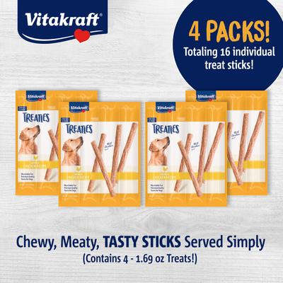 Show full view: Vitakraft Treaties No Rawhide Chew Sticks Soft Jerky Dog Treats, 16 count slide 3 of 11