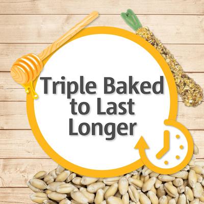 Show full view: Vitakraft Triple Baked Crunch Sticks Golden Honey Flavor Parakeet Treat, 2 pack, bundle of 2 slide 6 of 10