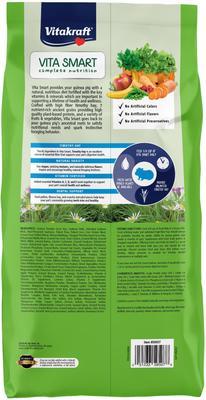 Show full view: Vitakraft Vita Smart Complete Nutrition Premium Fortified Blend Timothy Hay Guinea Pig Food, 8-lb bag slide 2 of 8