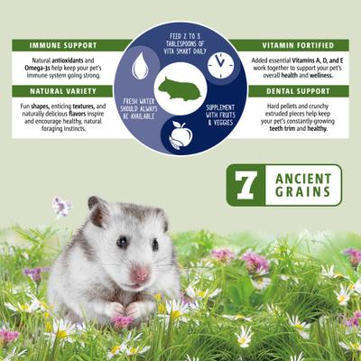 Show full view: Vitakraft Vita Smart Complete Nutrition Premium Fortified Blend with Added Vitamins Hamster Food, 2-lb bag slide 5 of 6