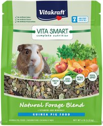 Vitakraft Vita Smart Complete Nutrition Premium Fortified Blend with Timothy Hay Guinea Pig Food, 4-lb bag