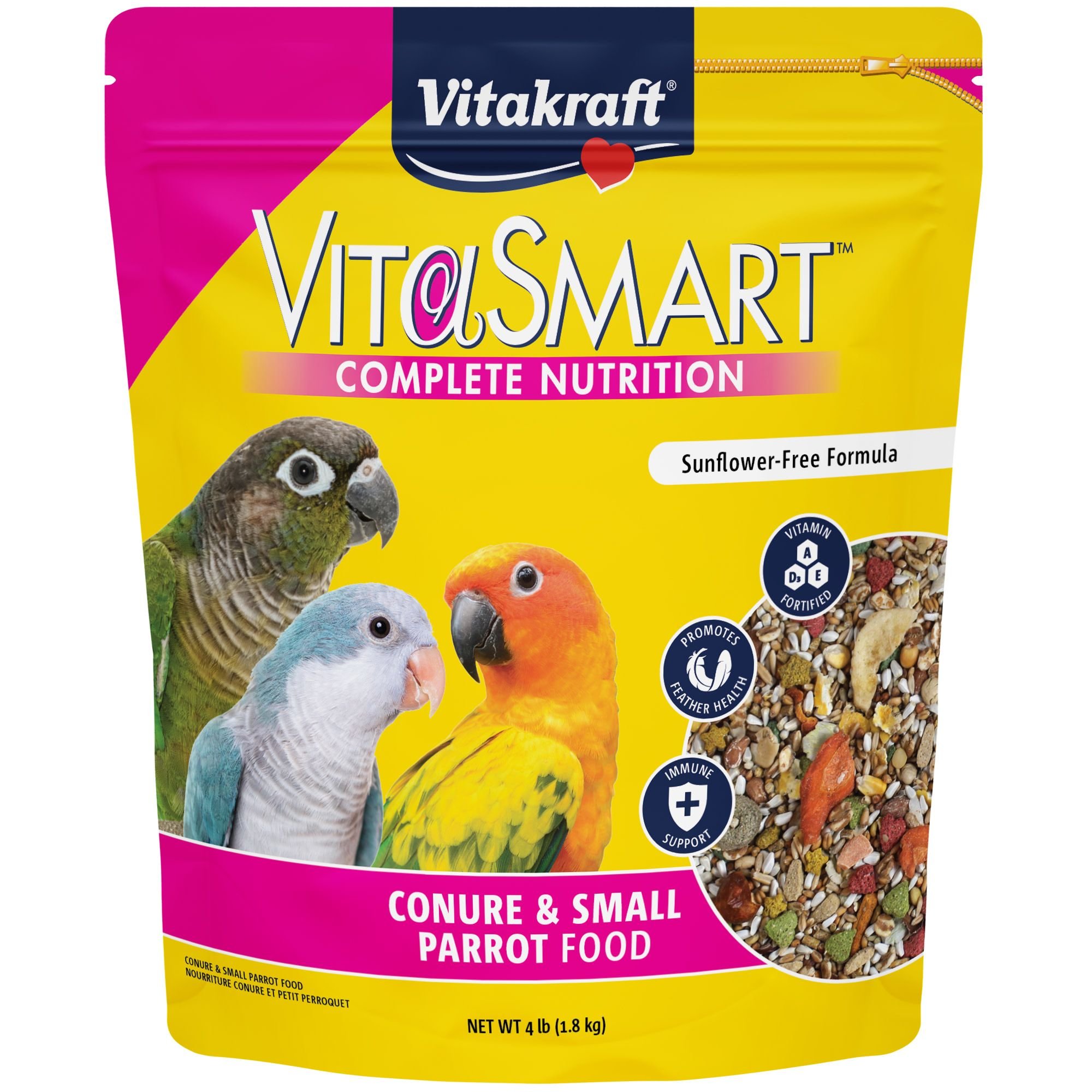 Vitakraft Vita Smart Vitamin-fortified Gourmet Conure Bird Food, 4-lb Bag