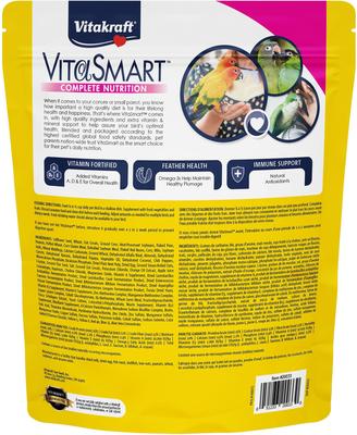 Show full view: Vitakraft Vita Smart Vitamin-Fortified Gourmet Conure Bird Food, 4-lb bag slide 2 of 9