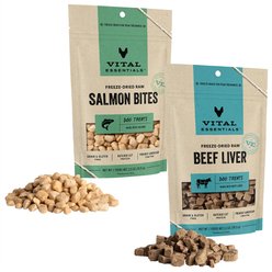 Vital Essentials Beef Liver + Salmon Bites Freeze-Dried Raw Dog Treats
