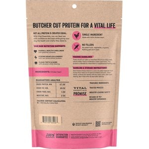 Vital Essentials Chicken Hearts Single Ingredient Freeze-Dried Dog Treats, 3.75-oz bag