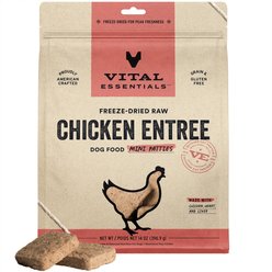 Vital Essentials Chicken Mini Patties Entree Freeze-Dried Raw Dog Food, 14-oz bag