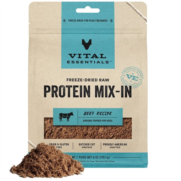 Vital Essentials Freeze Dried Beef Toppers for Cats and Dogs Food