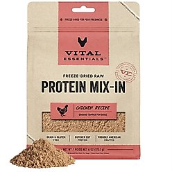 Vital Essentials Freeze-Dried Raw Protein Mix-In Chicken Recipe Ground Dog Food Topper, 6-oz bag