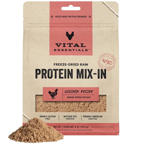 Vital Essentials Freeze Dried Chicken Toppers for Cats and Dogs Food