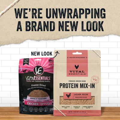 Show full view: Vital Essentials Freeze-Dried Raw Protein Mix-In Chicken Recipe Ground Dog Food Topper, 6-oz bag slide 4 of 8