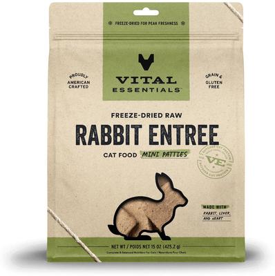 Show full view: Vital Essentials Freeze-Dried Raw Rabbit Mini Patties Entree Cat Food, 15-oz bag slide 4 of 7