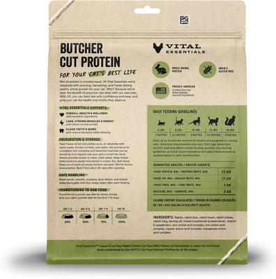 Show full view: Vital Essentials Freeze-Dried Raw Rabbit Mini Patties Entree Cat Food, 15-oz bag slide 3 of 7