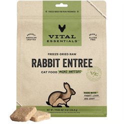 Vital Essentials Freeze-Dried Raw Rabbit Mini Patties Entree Cat Food, 8-oz bag