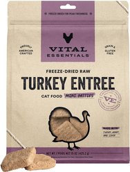 Vital Essentials Freeze-Dried Raw Turkey Mini Patties Entree Cat Food, 15-oz bag