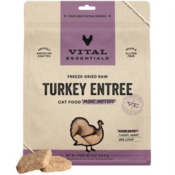 Vital Essentials Freeze-Dried Raw Turkey Mini Patties Entree Cat Food, 8-oz bag